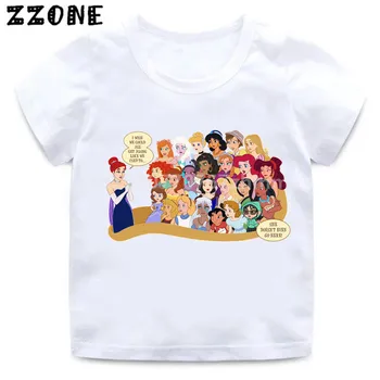 Kızlar / Erkekler Küçük Prensesler Harika Karikatür T shirt Çocuk Komik Giysiler Çocuk Yaz Beyaz Üstleri Bebek T-shirt