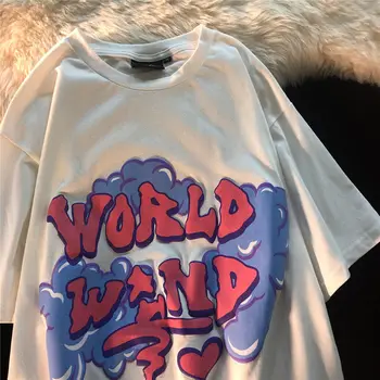 Kızlar Kısa Kollu kadın T-shirt 2022 Yeni Stil Porto Kadın T Shirt Yaz Büyük Boy Baskı T Shirt Üst Anime Harajuku Sevimli