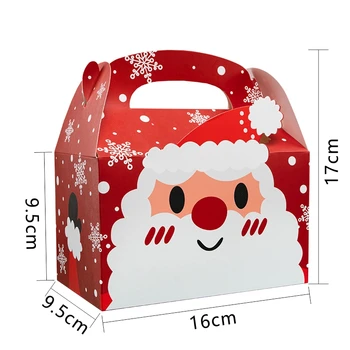 LBSISI Ömrü 4 adet Merry Christmas Kek Kutuları Şeker Çerez Nuga Hediye Paketleme Noel Yeni Yıl Partisi Çocuklar Favori Dekor 2023