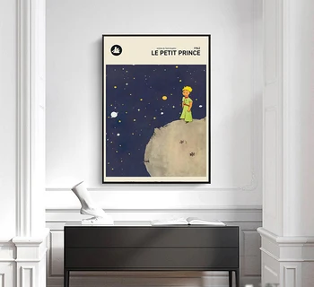 Le Petit Prens Kreş Duvar Sanat Tuval Resim Kitap Kapak Poster Çocuklar Oda Duvar Dekor Küçük Prens Fransızca Sürümünü Baskı