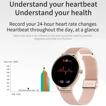 LIGE 2021 Yeni Kadın akıllı saat Kadın Moda İzle Kalp Hızı Uyku İzleme Android IOS İçin Su Geçirmez Bayanlar Smartwatch + Kutu