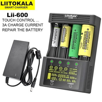 LiitoKala Lii - 600 pil şarj cihazı Li-İon 3.7 V ve NiMH 1.2 V Pil için Uygun 18650 26650 21700 26700 AA AAA Ve Diğer