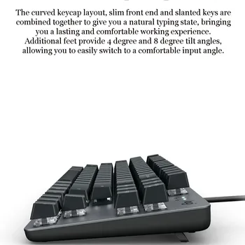Logitech K835 Mekanik klavye Kablolu Oyun Klavyesi TKL 84-key yüzen klavye Masaüstü Dizüstü PC İçin Ofis Oyun Klavyesi