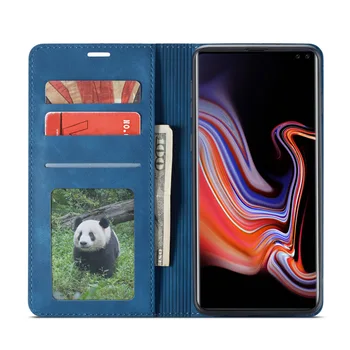 Lüks Deri Flip samsung kılıfı Galaxy S10 S9 S8 Artı S10e Not 9 A6 A7 A8 2018 kart tutucu Mıknatıs cüzdan Standı Kitap Kapağı