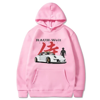 Manga Baskı RWB 911 Hoodie Japon Streetwear Jdm Uzun Kollu İlk D Serin Baskı Harajuku Büyük Boy Kazak Hip Hop Unisex