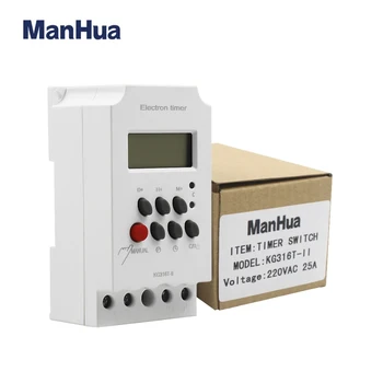 ManHua KG316T-II Dijital Programlanabilir Zamanlayıcı Din Ray Zaman Anahtarı 220VAC 25A Dijital Zamanlayıcı Anahtarı Ev İçin