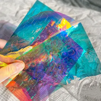 Manikür Nail Art Süslemeleri Transfer Kağıdı Aurora Tırnak Folyoları Tırnak Buz Küpü Etiket Selofan Kağıt Lazer Çivi Filmi