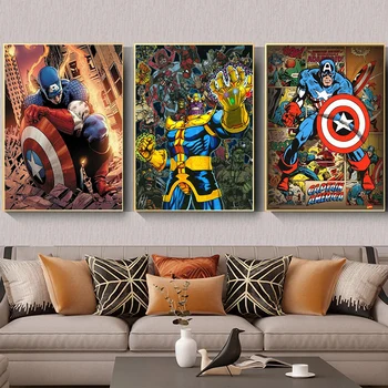 Marvel Süper Kahraman Avengers Film Tuval Boyama Demir Adam Kaptan Amerika HD Posterler ve Baskılar duvar sanatı Boyama Ev Dekor
