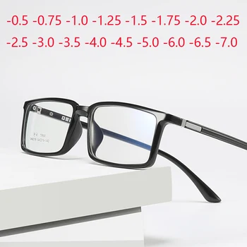 Mavi Ray Engelleme Kedi Gözü Miyop Gözlük yaylı menteşeler Unisex Oval Reçete Gözlük 0 -0.5 -1.0 -2.0 To -6.0 -7.0