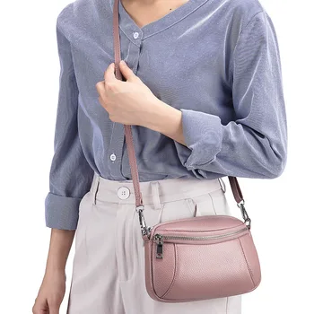 Messenger omuz çantaları Hakiki Deri Kadın Doku Moda Trendi Tasarım Crossbody Telefonu Çantası Kadın Çantalar ve Çanta