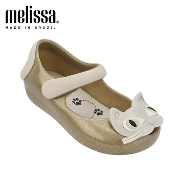 Mini Melissa Güzel Kedi Kız Jöle Ayakkabı plaj sandaletleri 2022 YENİ Bebek Ayakkabıları Yumuşak Şeker Sandalet Çocuklar kaymaz Prenses Ayakkabı