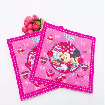Minnie Mouse Kız Çocuklar Doğum Günü Partisi dekorasyon seti Mickey Parti Malzemeleri Saman Bardak Tabak Çatal Bebek Doğum Günü Partisi Paketi