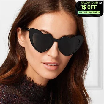 Moda Kalp Şekli Güneş Gözlüğü UV400 Kadın Kişilik Büyük Çerçeve Glitter Pembe Güneş Shades Gözlük Gözlük Gözlük 13 Renkler