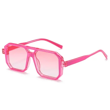 Moda Kare Kontrast renkli güneş gözlükleri Çift Köprü Perçin Gözlük spor gözlükler Optik Çerçeve Gözlük UV400 oculos escuros