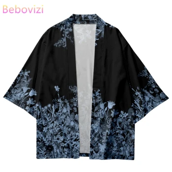 Moda Çiçek Baskı Kimono Erkekler Kadınlar Harajuku Japon Hırka Geleneksel Cosplay Haori Yaz Plaj Giysileri Yukata