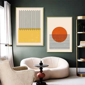 Modern Soyut Şekiller Geometrik Sanat Siyah Çizgi Poster ve Baskı Tuval Resimleri duvar dekoratif tablolar Oturma Odası Ev Dekor için
