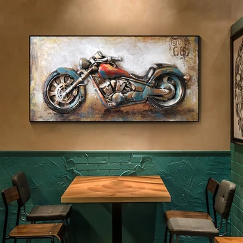 Motosiklet Vintage Tuval Duvar Sanatı Posterler Resim Ev Dekor Yarış İç Resimleri Kişiselleştirilmiş Hediye Oturma Odası Dekorasyon