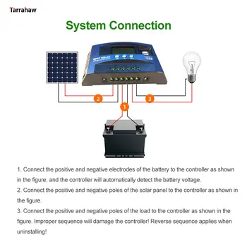 MPPT Solar şarj regülatörü 100A 80A 60A 50A 40A 30A 12 V / 24 V Piller Regülatörü Şarj ve Deşarj güneş şarj kontrol cihazı USB LCD