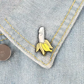 Muz Emaye Pin Karikatür Meyve Broş düğme Rozet Arkadaşlar için Hediye Yaka Pin Toka Komik Takı Elbise Kot Toptan