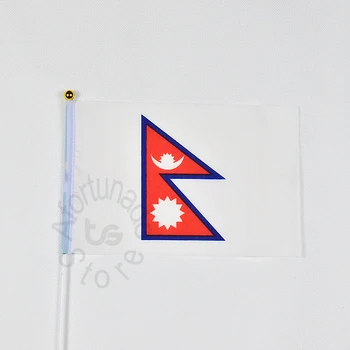Nepal 14 * 21 cm bayrak Afiş el sallayarak Ulusal bayrak karşılamak Geçit parti Ev Dekorasyon bayrak afiş