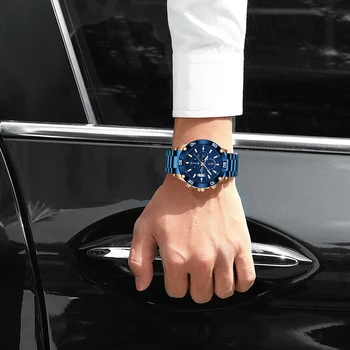 NIBOSI 2022 Moda Altın İzle Erkek Saatler Top Marka Lüks Saat Montre Homme kronometreli kuvars saat Relogio Masculino