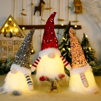 Noel Payetler ışık Rudolph Bebek Noel Parlayan Meçhul Bebek Süsleme Yeni Yıl 2023 Navidad noel ev dekoru