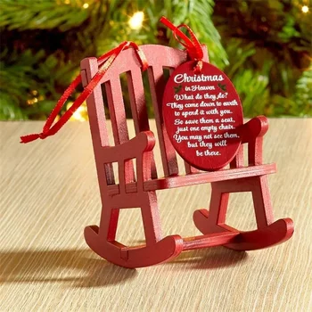Noel Süsleri Ahşap Etiket Sandalye Cennette Kolye Noel Ağacı Süsleri Anıt İşareti Noel Dekorasyon 2023