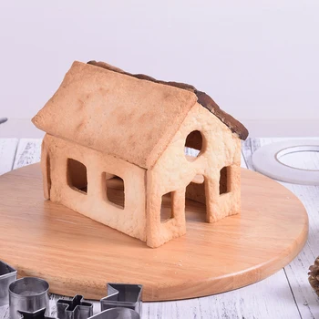 Noel Zencefilli Ev kurabiye kesici Seti 3D Paslanmaz Çelik Çerez Bisküvi kalıp Fondan Pişirme Aracı Parti Dekorasyon