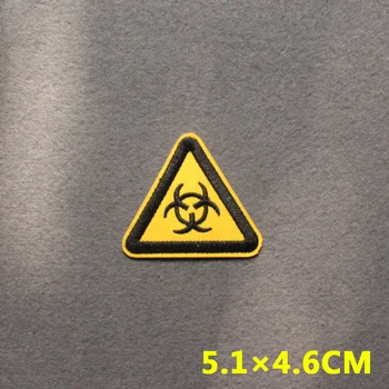 Nükleer Biyokimyasal Uyarı işareti Yamalar Giyim İçin Punk Elbise Çizgili Yasağı rozetli yama İşlemeli Yamalar Giysi Dekor