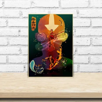 Odası dekorasyon Avatar Son Hava Bükücü Poster Vintage Kraft Anime Kağıt Posterler ve Baskılar Duvar Sanatı Ev Bar Cafe Dekor