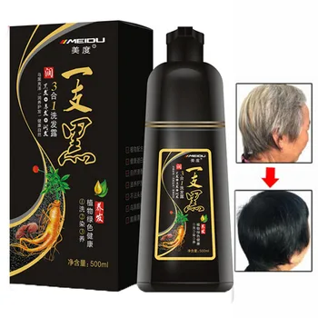 Organik Doğal Hızlı Saç Boyası 5 Dakika Bitki Özü Siyah Saç Rengi Boya Şampuanı Kapağı Gri Beyaz Saç Siyah Kolay Kullanım