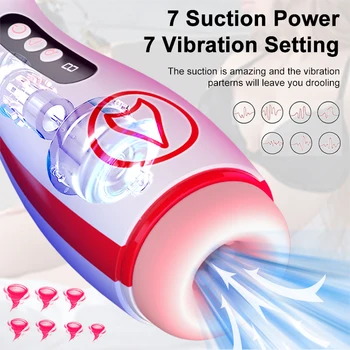Otomatik Oral Seks Emme Masturbator Vibratör Yetişkin Erkek Oral Seks Makinesi Oyuncakları Erkekler için Pussy Pompa Vajina mastürbasyon kupası