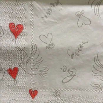 Oymacılık Peçete kağıt Düğün doğum günü partisi doku zarif mendil baskı güvercin aşk kalp vintage servilletas dekor 20