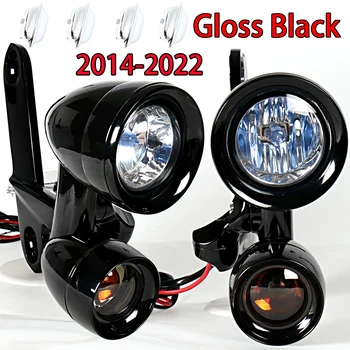 Parlak Siyah Fairing Monte Sürüş ışıkları Füme Dönüş Sinyalleri İçin Harley-2022 Electra Sokak Glide Modelleri