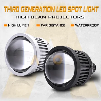 PATEO Spot LED Lensler Araba Lambaları Projektör H7 H4 9005 9006 LED Şeytan Gözler Yüksek Işın Lensler far sis Farları 12V