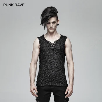 PUNK RAVE Punk Rock erkek Kolsuz Streetwear Siyah Serin Yaz Yelek Moda Rahat Gotik Erkek Tankı Üstleri