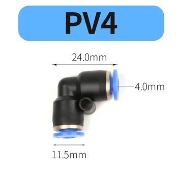 PV Tipi Pnömatik Dirsek boru konnektörü Boru Hava Hızlı Bağlantı Parçaları İtme Hortum Bağlantı 4mm 6mm 8mm 10mm 12mm 14mm 16mm