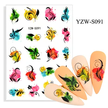 Renkli Tırnaklar Çıkartmalar Yapışkanlı Ongle Çıkartması Moda Çıkartmalar Estetik Çiçekler Çivi Sonbahar Tırnak Sticker Yapışkan Autocollant