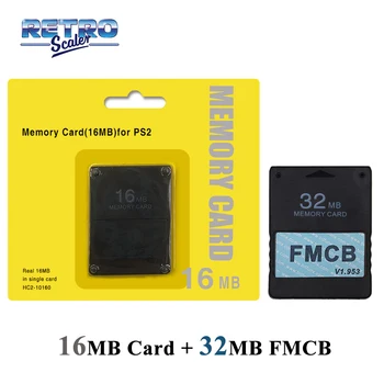 RetroScaler Kaydet Oyun Fonksiyonu 16MB Hafıza Kartı TÜM PS2 + V1.953 FMCB Ücretsiz McBoot Kartı 8MB/16MB/32MB/64MB PS2