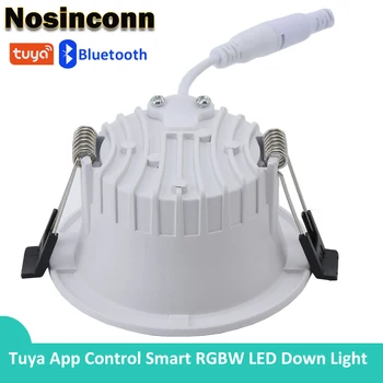 RGB Aşağı ışık Tuya Akıllı Kontrol 10W 15W Karartma Tavan LED lamba 3 inç 4 inç 16 Milyon Renk Bluetooth akıllı LED Spot
