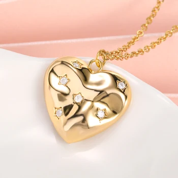 Romantik Aşk Kalp Şekli Klavikula Kolye Renk Geometrik Paslanmaz Çelik Zincir Bohemian kadın Takı noel hediyesi