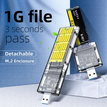 Sabit Disk Kutusu M2 SSD DURUMDA 5Gbps SATA Şasi M. 2 USB 3.0 SSD Adaptörü İçin PCIE NGFF SATA M / B Anahtar SSD Disk Kutusu M. 2 SSD DURUMDA