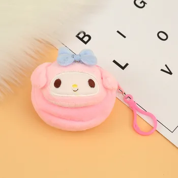 Sanrio Kuromi Cinnamoroll Hello Kitty Benim Melody Pom Pom Purin Sevimli Peluş bozuk para cüzdanı Kawaii Kabarık Kulaklık Çantası Yumuşak Dolması Hediye