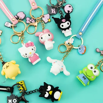 Sanrio Melodi Kuromi Hello Kitty Cinnamoroll Pochacco Anahtarlık Sevimli Karikatür Anahtarlık Anahtarlık Kolye okul çantası Bebek Kolye