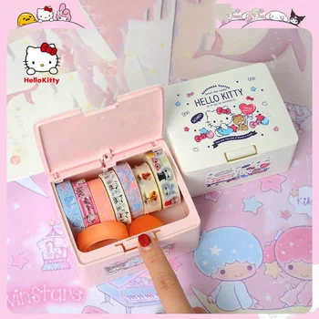 Sanrio saklama kutusu Kawaii Hello Kittys Aksesuarları Sevimli Anime Masaüstü Depolama Kozmetik Eşyalar Küçük Şey Basın Kız Hediye