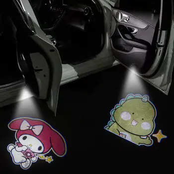 Sanrioes Anime Cinnamoroll Benim melodi araba kapı dekorasyon karşılama ışığı mıknatıs Indüksiyon karikatür gölge projektör araba aksesuarları
