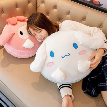 Sevimli Cinnamoroll Kuromi Yastık Japon Tarzı Anime Yuvarlak peluş oyuncak Arka Yastık kanepe dekoru Yastık Noel Hediyeler İçin Çocuk Kız