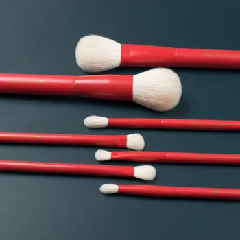 Shinedo 7 adet kırmızı renk makyaj fırçalar aracı set Kozmetik Toz Göz Farı Allık Karıştırma Güzellik Makyaj Fırça Maquiagem