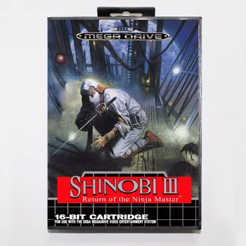 Shinobi III Dönüş Ninja Master NTSC Oyun Kartuşu 16 bitlik MD Oyun Kartı İçin Perakende Kutusu İle Sega Mega Sürücü Genesis
