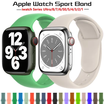 Silikon Kayış apple saat bandı 44mm 45mm 49mm 40mm 38mm Watchband Apple Watch Bilezik iwatch Serisi 3 4 5 6 7 8 SE Ultra